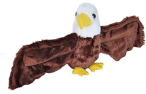 Wild Republic Huggers Bald Eagle Plush Toy, Slap Bracelet, Stuffed Animal, Kids Toys, 8"