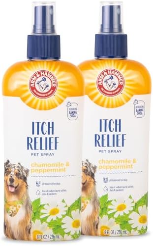 Arm & Hammer for Pets Itch Relief Spray for Dogs with Arm & Hammer Baking Soda, Chamomile and Peppermint Scent | Dog Itch Spray, Free of Sodium Lauryl Sulfate & Parabens, 8 Fl Oz - 2 Pack