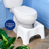 Squatty Potty The Original Bathroom Toilet Stool - Adjustable 2.0, Convertible to 7" or 9" Height with Removable Topper for Adults and Kids White