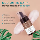 Self Tanner Tanning Mousse Kit - USA Made with Natural & Organic Ingredients, Self Tanner Mousse and Mitt, Self Tan Kit, Fake Tan Tanning Foam, Medium to Dark Sunless Tanner, Self Tanners Best Sellers