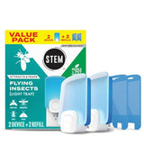 STEM Light Trap, Attracts and Traps Flying Insects, Emits Soft Blue Light, Starter Kit with 2 Light Traps and 2 Refills