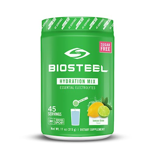 BioSteel Zero Sugar Hydration Mix, Great Tasting Hydration with 5 Essential Electrolytes, Lemon Lime Flavor, 45 Servings per Tub