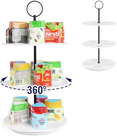 Flavor Pods Holder for Ninja Thirsti Flavored Water Drops, Rotatable Holds 15 Pods Storage Rack for Ninja Thirsties Drink System, Acrylic Pods Organizer for Ninja Thirsty, White