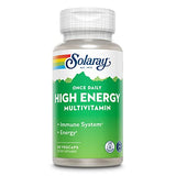 SOLARAY Once Daily High Energy Multivitamin, Iron Free, Immune System and Energy Support, Whole Food and Herb Base Ingredients, Men’s and Women’s Multi Vitamin, 60 Servings, 60 VegCaps