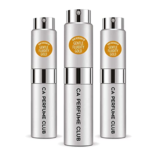CA Perfume Impression of Gentle Fluidity Gold For Women Men Fragrance Eau de Parfum Spray Refillable Bottle 0.27 Fl Oz-X3