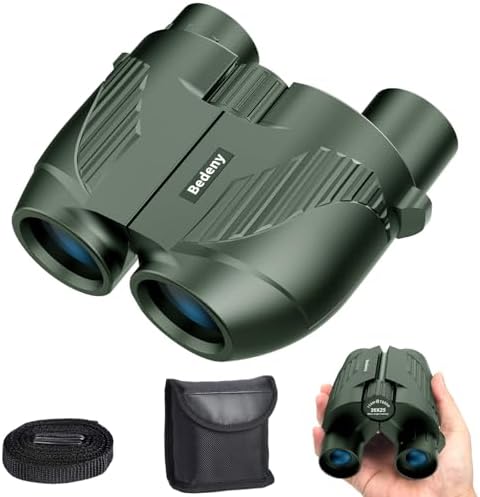 Binoculars 20x25 for Adults and Kids, High Power Easy Focus Binoculars with Low Light Vision, Compact Binoculars for Bird Watching and Travel, Green