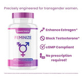 FEMINIZE Transcend HRT Pills for Estrogen - Potent HRT Estrogen Complex - Big Breats Soft Skin Feminizer - Made for Trans Women Transgender Ladyboy LGBT