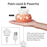 Essential Oil Diffusers Aromatherapy Diffuser: Vyaime Salt Lamp Diffuser for Home Bedroom Office, Pink Crystal Himalayan Cute Lotus Auto Shut-Off 7 Colors LED Night Light, White