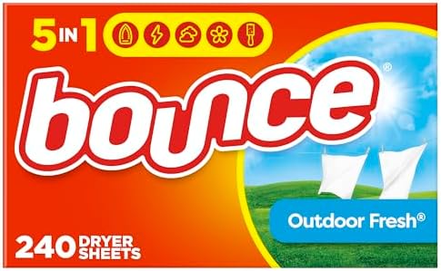 Bounce Dryer Sheets Laundry Fabric Softener, Outdoor Fresh Scent, 240 Count