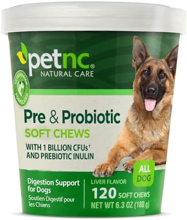 PetNC Natural Care Liver Flavor,Cheese Pre & Probiotic Soft Chews for Dog 120 ct (Pack of 1) (Packaging May Vary)