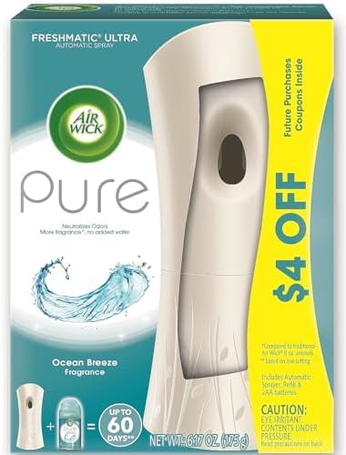 Air Wick Pure Automatic Air Freshener Spray Kit, Gadget+Refill, Ocean Breeze, 5.89 oz, 1 Count