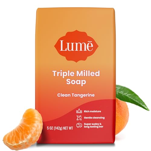 Lume Triple Milled Soap - Rich Moisture & Gentle Cleansing - Paraben Free, Phthalate Free, Skin Safe - 5 ounce (Clean Tangerine)