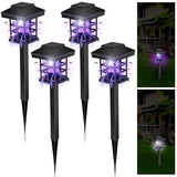 Qualirey Solar Bug Zapper Outdoor 2 in 1 Solar Mosquito Fly Killer Waterproof LED Insect Zapper and Lighting Mosquito Repellent Lamp for Outdoor Garden Patio Yard Lawn (White and Purple Light)