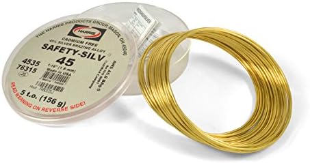 Harris Safety-Silv 45% 1/16 Silver Solder Brazing Alloy 5 Troy Ounce, 76315 4535