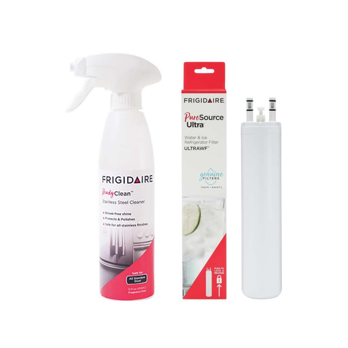 Bundle of Frigidaire ULTRAWF PureSource Ultra Water Filter + Frigidaire 5304508691 Ready Clean Stainless Steel Cleaner, 12 Ounces