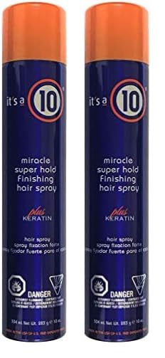 It's a 10 Miracle Super Hold Finishing Hair Spray Plus Keratin, 10 Ounce (Pack of 2)