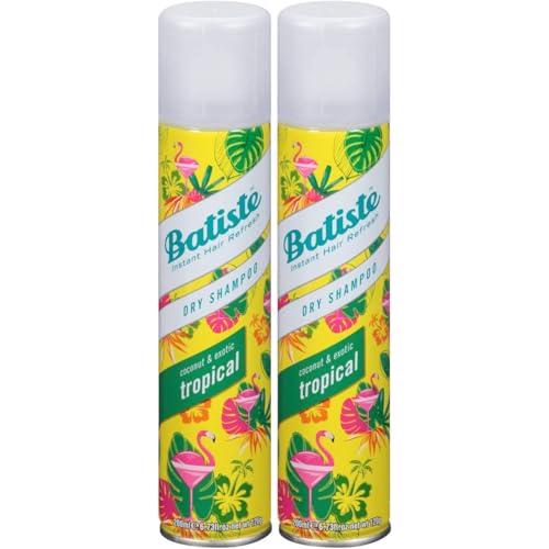 Batiste Dry Shampoo, Tropical Fragrance, Refresh Hair and Absorb Oil Between Washes, Waterless Shampoo for Added Hair Texture and Body, 6.73 OZ Dry Shampoo Bottle, 2 Pack