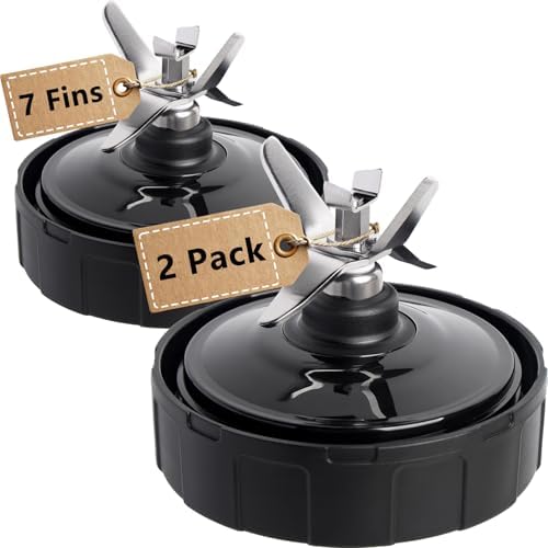 (2 Pack) 7 Fins Extractor Blade Assembly For Ninja Blender Blade Replacement, Blender Replacement Parts Compatible with Ninja Blenders Auto iQ BN401 BN751 BN801 BL450_30 BL642 BL682 NN102