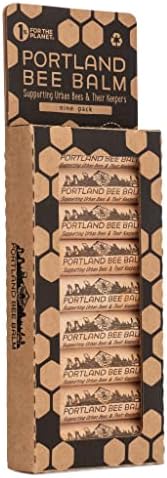 Portland Bee Balm All Natural Handmade Beeswax Based Lip Balm, Unscented 9 Count