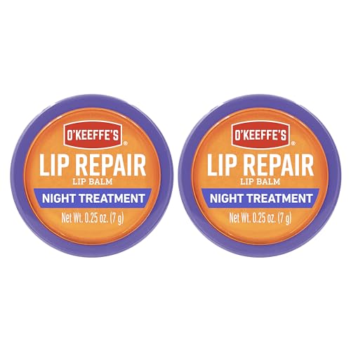 O'Keeffe's Lip Repair Night Treatment Lip Balm, 0.25 Ounce Jar, (Pack of 2)