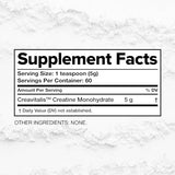 Complement Creatine Monohydrate Micronized Powder for Women and Men (5g per serving, 60 Servings) Pre Workout, Post Workout Muscle Recovery, Brain Health, Longevity- Vegan, Unflavored- 2 Month Supply