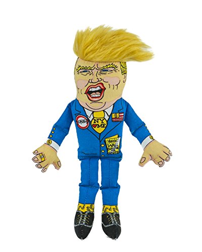 FUZZU Donald Trump Political Parody Novelty Durable Dog Chew Toy with Squeaker, Small 12"