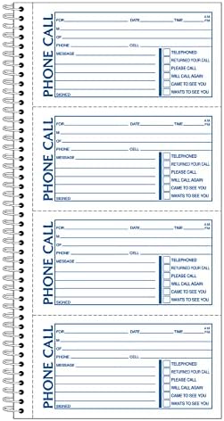 Adams® Phone Message Books, 11" x 5 1/4", 100 Pages, White/Canary Yellow, Pack Of 2