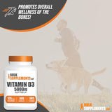 BulkSupplements.com Vitamin D3 5000IU Softgels - Cholecalciferol, D3 Supplement, Vitamin D 5000 IU - 1 Vitamin D3 Softgel (125mcg of Vitamin D) per Serving, 365 Count (Pack of 1)