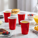 Comfy Package [18 oz. - 100 Count Disposable Plastic Red Cups, Party Drinking Cups for Events and Everyday Use