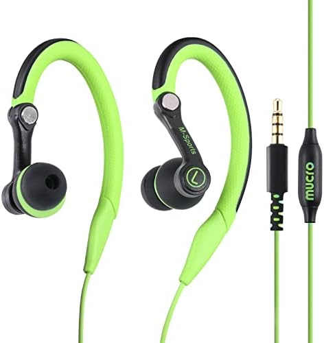 Sports Headphones Wired Earbuds with Microphone, Over Ear Hook Earphones Sweatproof in Ear Running Exercise Workout Gym Ear Buds for iPod, Samsung
