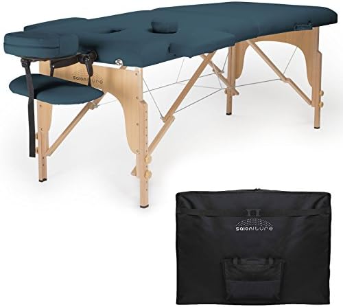 Saloniture Professional Portable Folding Massage Table with Carrying Case - Blue