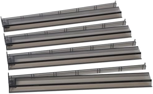 Mah Jongg All-in-One Tile Rack & Pusher, Clear Acrylic Mahjong Rack and Pusher Combo, Modern American Majiang Tile Racks, Set of 4, Black