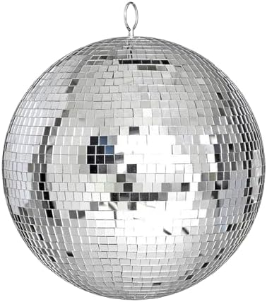 Alytimes Mirror Disco Ball - 8-Inch Cool and Fun Silver Hanging Party Disco Ball –Big Party Decorations, Party Design