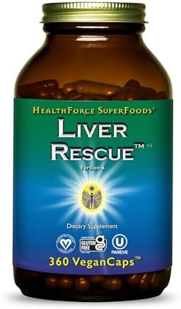 HealthForce SuperFoods Liver Rescue - Natural Liver Cleanse - with Milk Thistle & Dandelion Root - Gluten-Free & Vegan - 360 Capsules