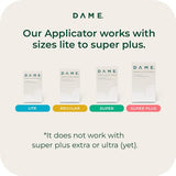 DAME Reusable Tampon Applicator | No Boiling Required, Easy to Clean | Fits All Tampons | Reduce Plastic Waste | 3 Organic Cotton Tampons Included | Sustainable Period Care