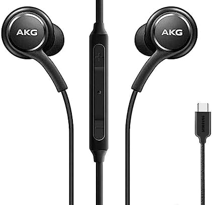 Samsung AKG Earphones for Samsung Galaxy S23 S23 Ultra | S22 S22 Ultra | S21 S21 Ultra | S20 S20 Ultra, Note 10+ Original USB Type C in-Earbuds - Braided - Black