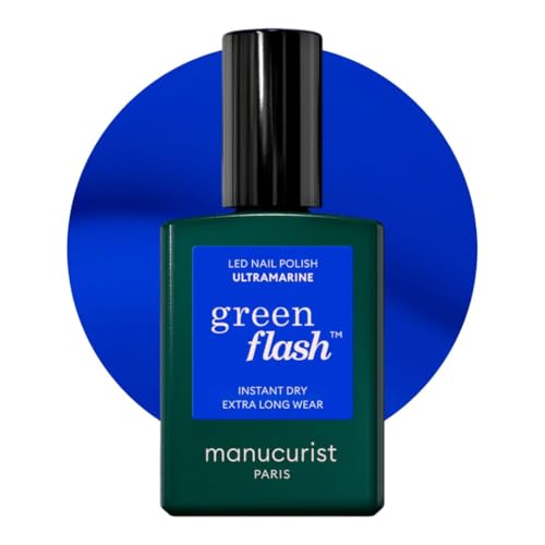 MANUCURIST • Green Flash LED Gel Nail Polish • Vegan • 12-Free, Plant-Based (55%) Gel Polish • Made in France • 0.5 fl oz (ULTRAMARINE)