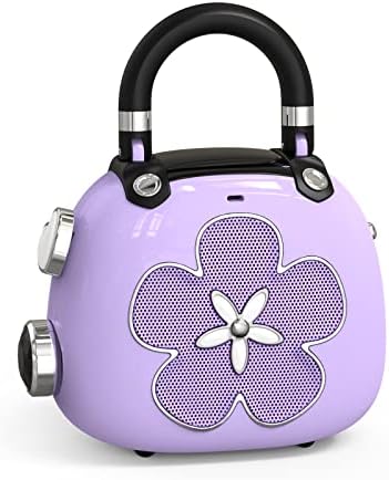 DOSS Candy Cute Bluetooth Speaker, Mini Portable with Mighty Sound, Retro Stylish Design, Adorable for Room, Desk Decoration, Present for Minors, Women-Purple