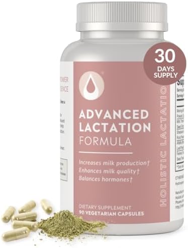 Holistic Lactation® Advanced Lactation Formula (30 Servings), Supplement to Support Milk Supply, Contains Organic Moringa and Milk Thistle Extract, Fenugreek-Free