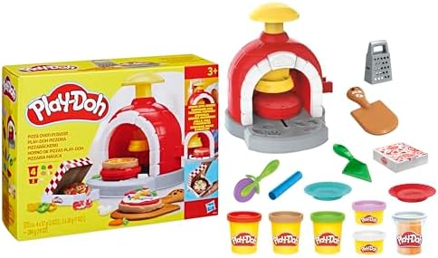 Play-Doh Kitchen Creations Pizza Oven Playset with 6 Cans & 8 Accessories, Back to School Classroom Supplies, Play Food & Cooking Toys, Preschool Toys, Ages 3+
