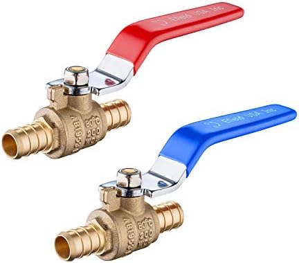 (Pack of 2) EFIELD 3/4 Inch Pex Brass Full Port Shut-off Ball Valve for Hot and Cold Water