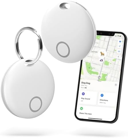 Air Tags-2 Pack GPS Tracker, Key Finder Bluetooth Luggage Tracker with Keychain, Works with Apple Find My (iOS Only), Item Locator for Key, Wallet, Suitcase, Bags, IP67 Waterproof, Battery Include