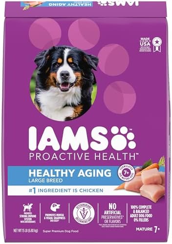 IAMS Proactive Health Healthy Aging Large Breed Dry Senior Dog Food Real Chicken, 15 lb. Bag