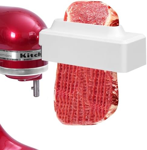 Gdrtwwh Meat Tenderizer Attachments for All KitchenAid Stand Mixers,Meat & Poultry Tenderizers Accesssories with Stainless Steel Gears,Dishwasher Safe (White)