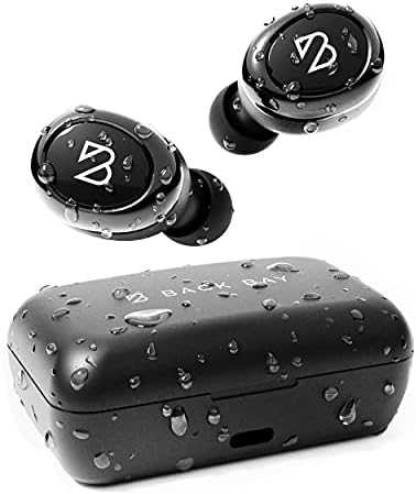 Back Bay Audio Duet 50 Pro – Sweatproof Wireless Bluetooth Earbuds, 130 Hour Long Battery Life for iPhone, Android, Mini Charging Case, TWS Headphones with Microphone, Gift for Runners
