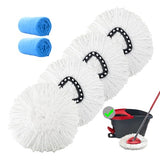 4 Pack Mop Replacement Heads Microfiber Spin Mop Refills Replace Head Safe for All Hard-surfaced Floors Includes 2 Extra Cleaning Cloths