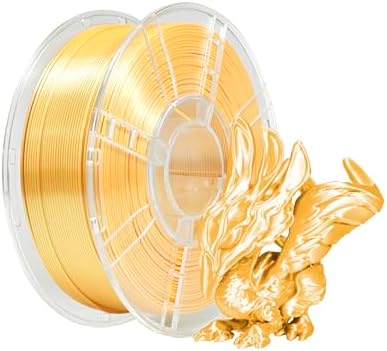 iBOSS Shiny Shine Yellow PLA Plus 3D Printer PLA+ Filament 1.75 mm 1KG 2.2 LBS Spool 3D Printing Material Silky Metallic Yellow Metal Gold Fits for Most FDM 3D Printers(Silk Raftan Yellow)