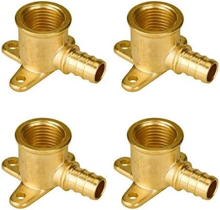 SUNGATOR 4-Pack Pex Drop Ear Elbow 1/2", 1/2" Pex to 1/2" Female NPT, No Lead Brass, ASTM F1807