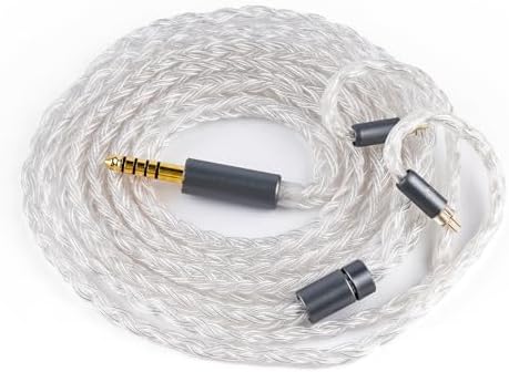IcyMoon IEM Cable, 16 Core OCC+Silver Plated OFC Upgrade Cable,SPC in Ear Monitor Cable, Balanced Cables with 3.5/4.4mm Plug for Orchestra Lite Cadenza Hype4 Supermix4 (4.4mm with 0.78 2Pin)