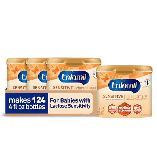 Enfamil Sensitive Baby Formula with DHA, Iron & Prebiotics to help support Brain & Immune Support. Lactose Sensitivity Infant Formula Inspired by Breast Milk, Non-GMO, Powder Can, 78 Oz